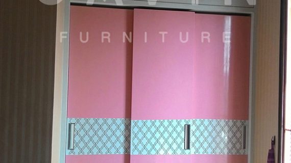 Lemari Sliding 2 Pintu Finishing Cat Duco